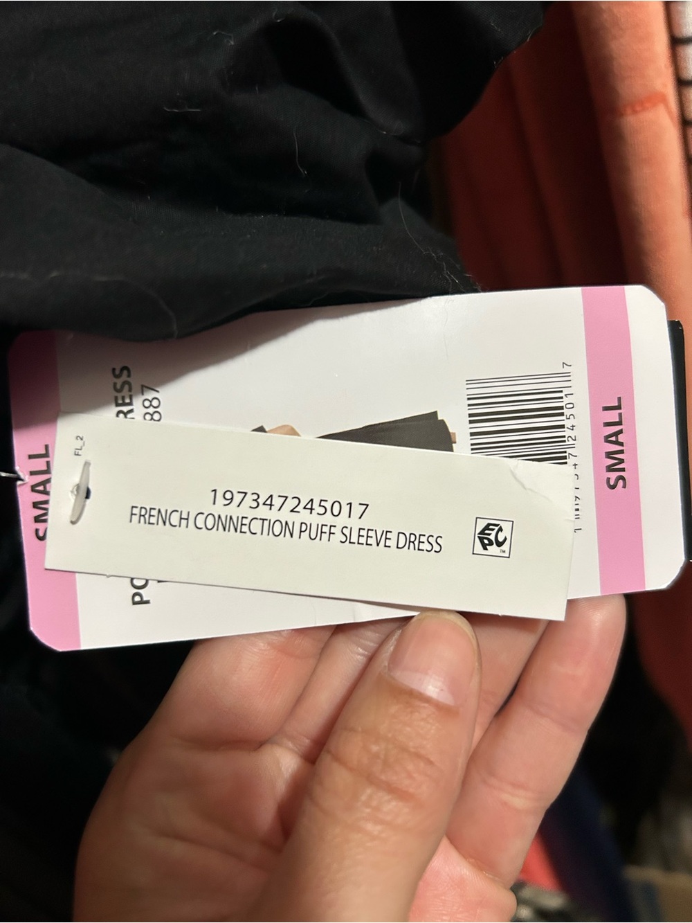 NWT French Connection Black Puff Sleeve Midi Dress - Picture 9 of 10
